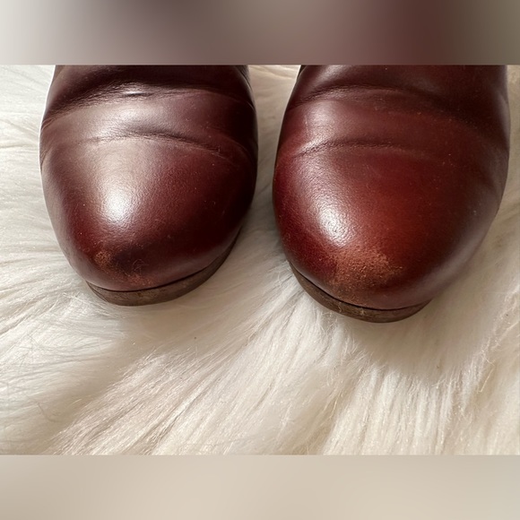 Sezane Leather Low Ankle Brown Booties in Smooth Camel. - Picture 6 of 6